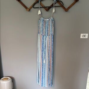 Striped Blue and Pink Maxi Dress